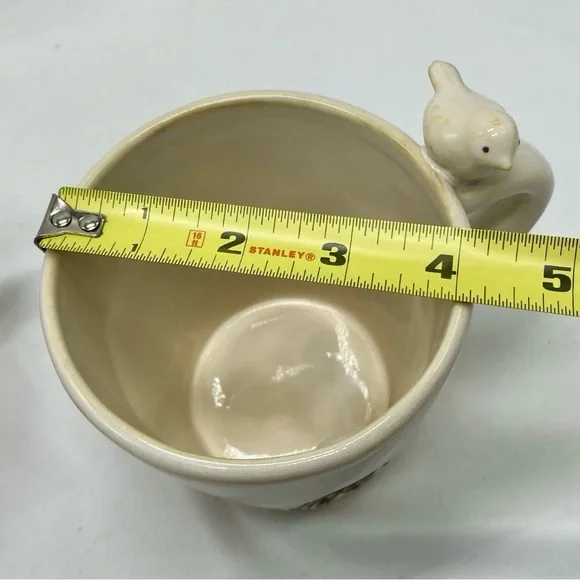 Pottery Barn 1 Ceramic Bird Nest Mug - Cream and Blue - Picture 9 of 10